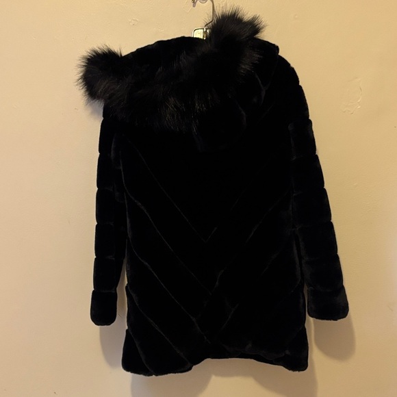 Calvin Klein Plush Black Teddy Coat - Picture 3 of 6